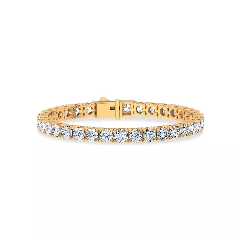 14K Yellow Gold Four-Prong Lab Diamond Tennis Bracelet (15 cttw.)