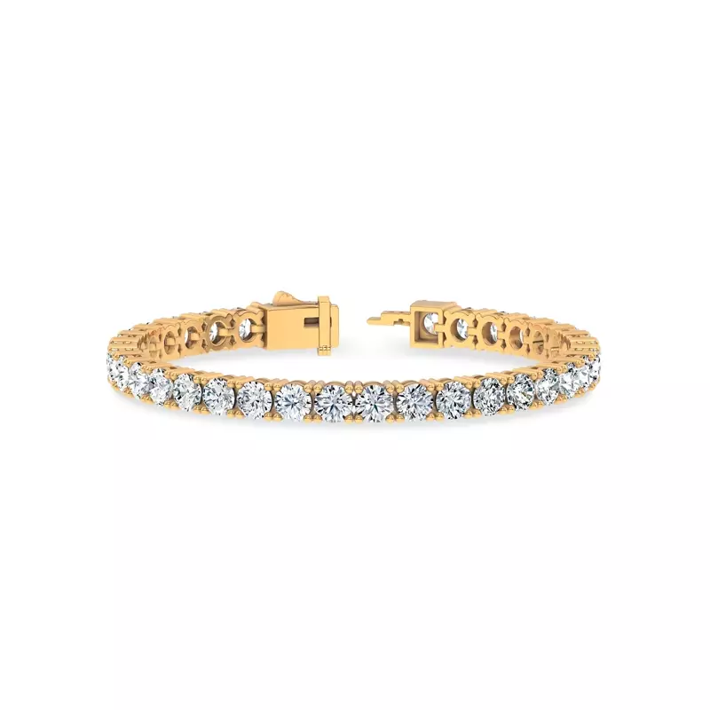 14K Yellow Gold Four-Prong Lab Diamond Tennis Bracelet (15 cttw.)