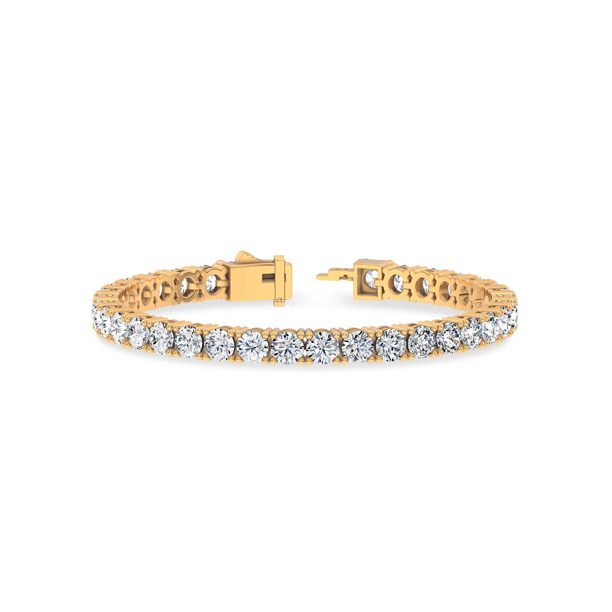 14K Yellow Gold Four-Prong Lab Diamond Tennis Bracelet (15 ct. tw.)