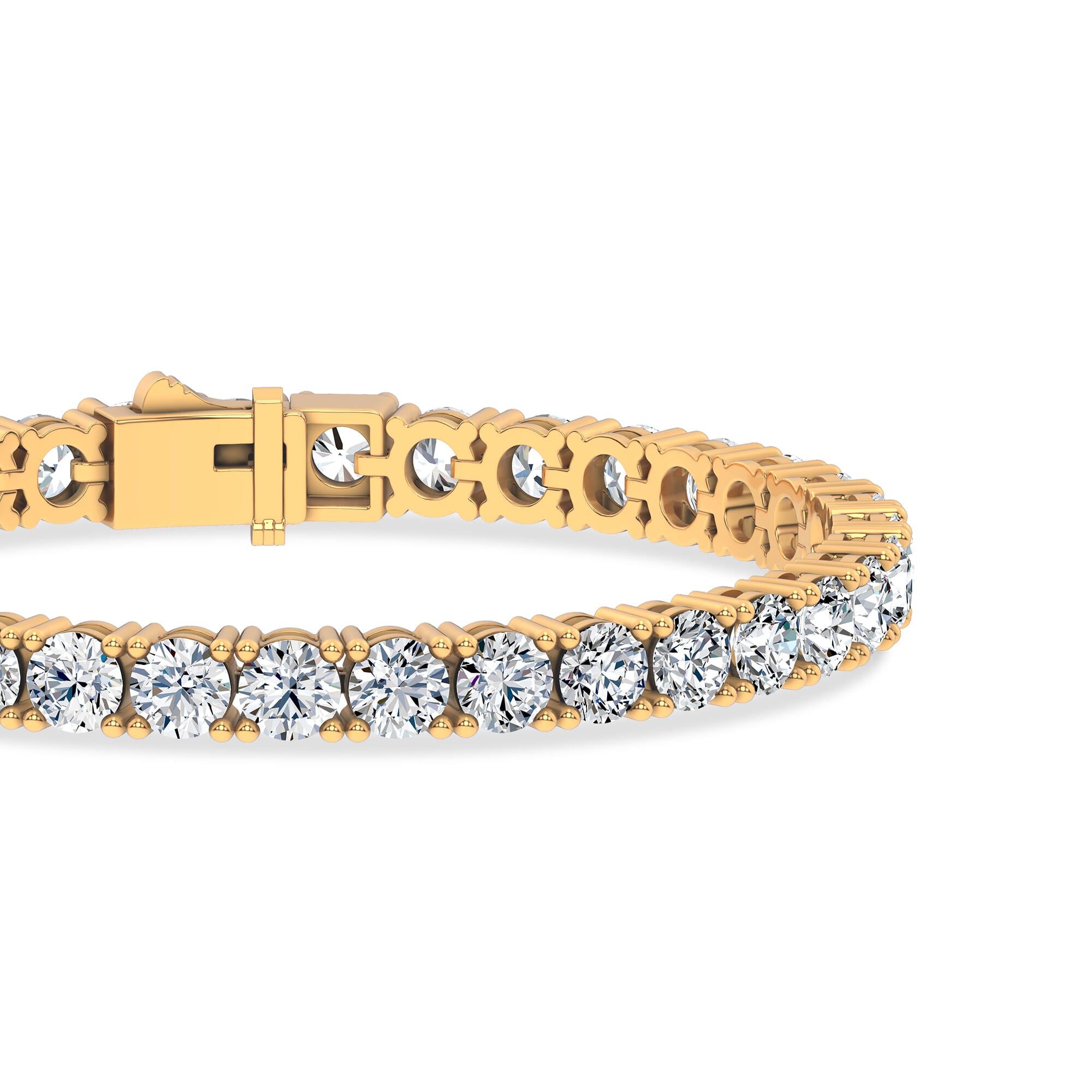 14K Yellow Gold Four-Prong Lab Diamond Tennis Bracelet (15 ct. tw.)