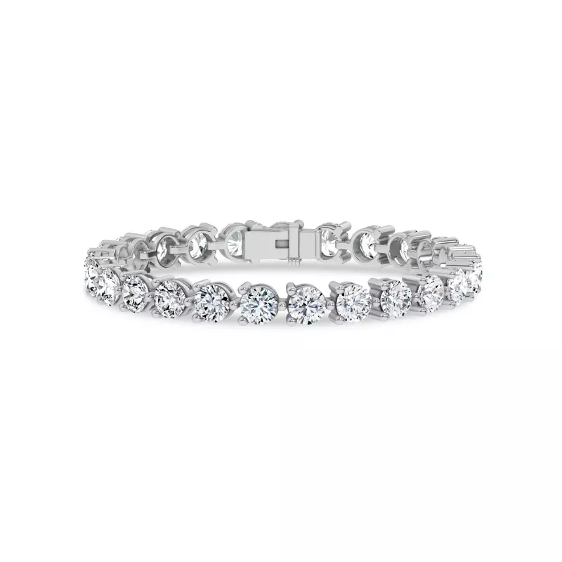 14K White Gold Three-Prong Lab Diamond Tennis Bracelet (15 ct. tw.)