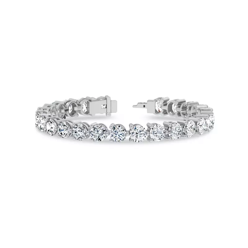 14K White Gold Three-Prong Lab Diamond Tennis Bracelet (15 ct. tw.)