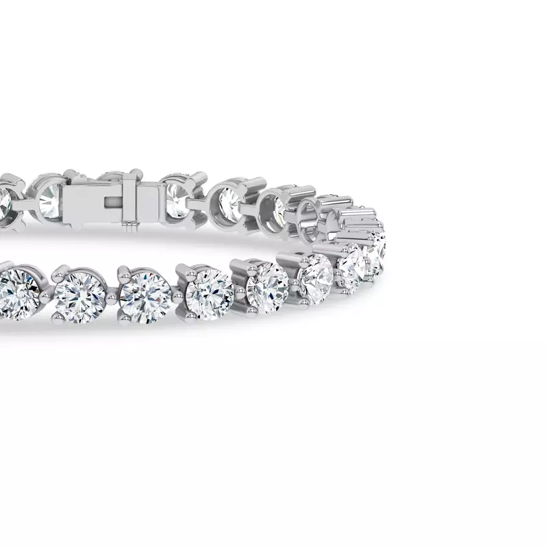 14K White Gold Three-Prong Lab Diamond Tennis Bracelet (15 ct. tw.)