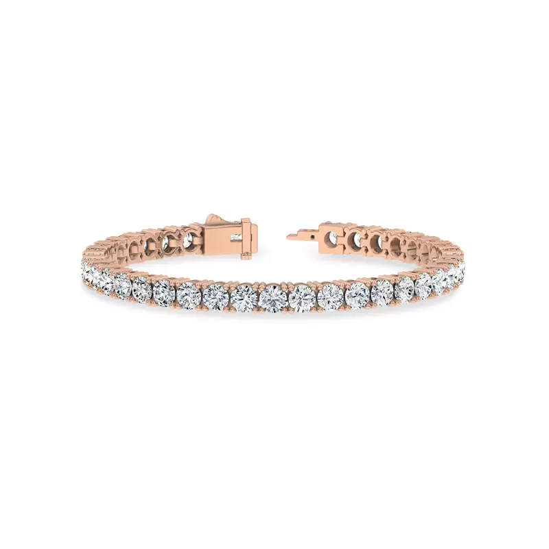 14K Rose Gold Four-Prong Lab Diamond Tennis Bracelet (12 ct. tw.)