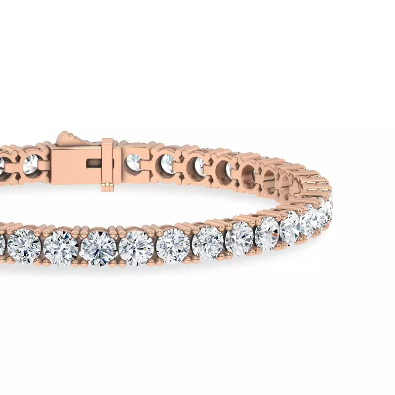 14K Rose Gold Four-Prong Lab Diamond Tennis Bracelet (12 ct. tw.)