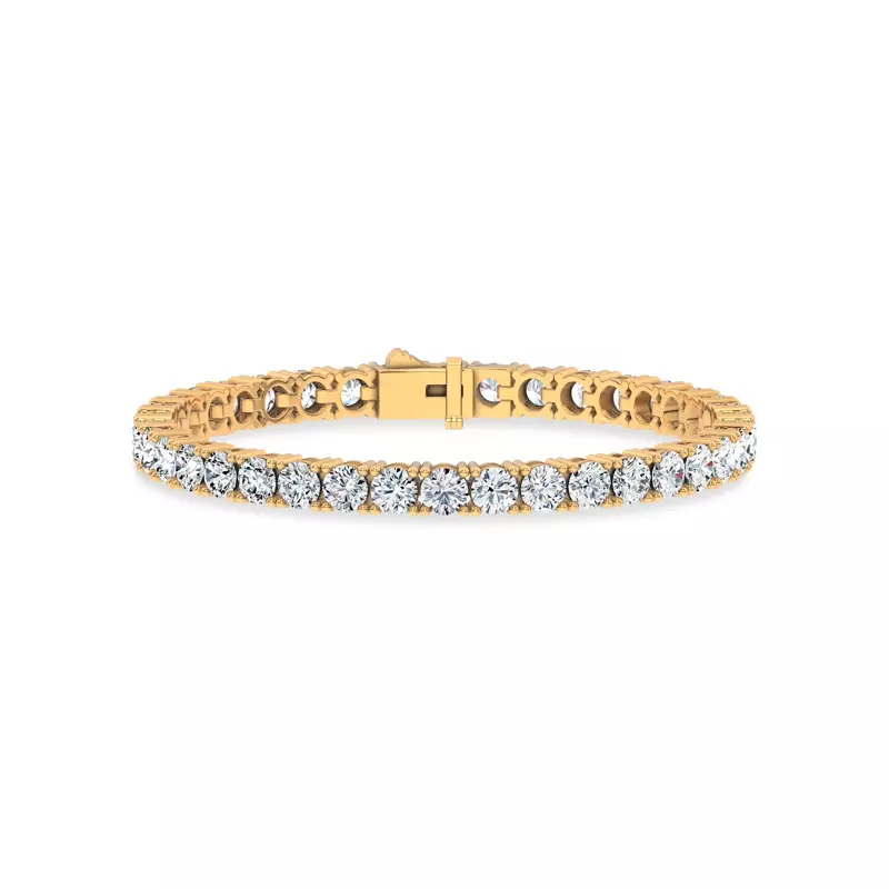 14K Yellow Gold Four-Prong Lab Diamond Tennis Bracelet (12 cttw.)