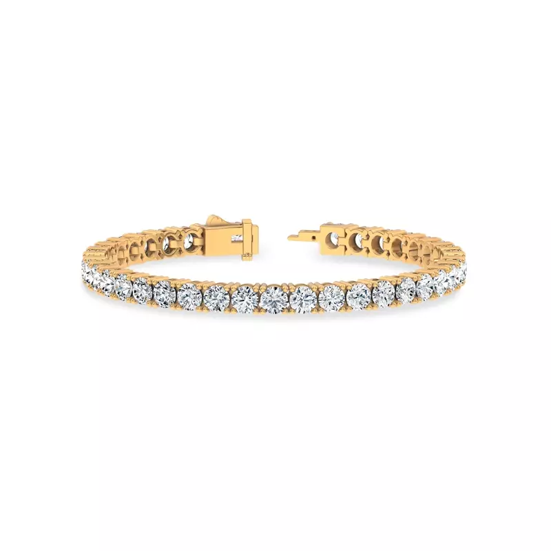 14K Yellow Gold Four-Prong Lab Diamond Tennis Bracelet (12 cttw.)