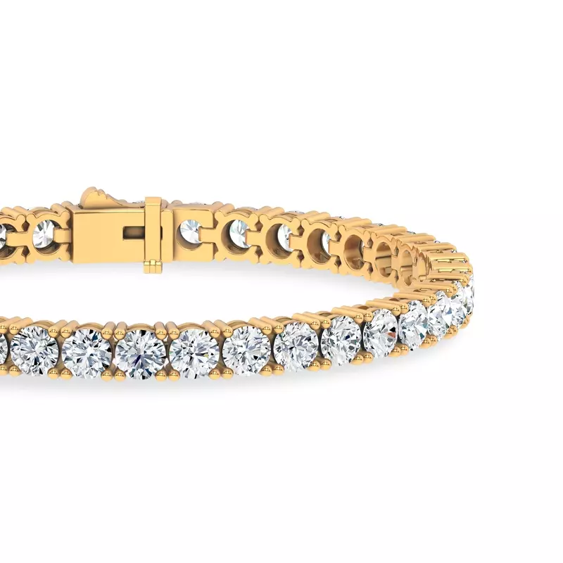 14K Yellow Gold Four-Prong Lab Diamond Tennis Bracelet (12 cttw.)