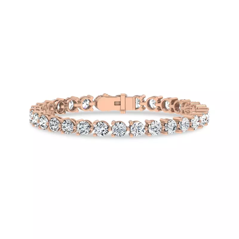 14K Rose Gold Three-Prong Lab Diamond Tennis Bracelet (12 ct. tw.)