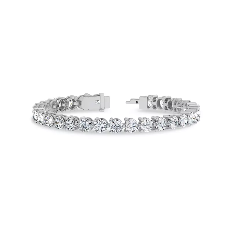 14K White Gold Three-Prong Lab Diamond Tennis Bracelet (12 ct. tw.)