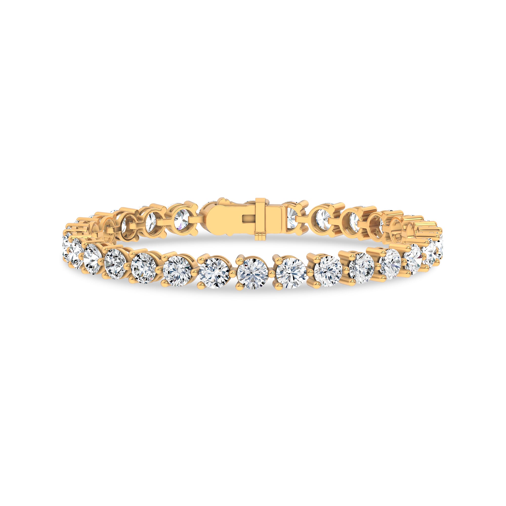 14K Yellow Gold Three-Prong Lab Diamond Tennis Bracelet (12 ct. tw.) - 7.5 In.