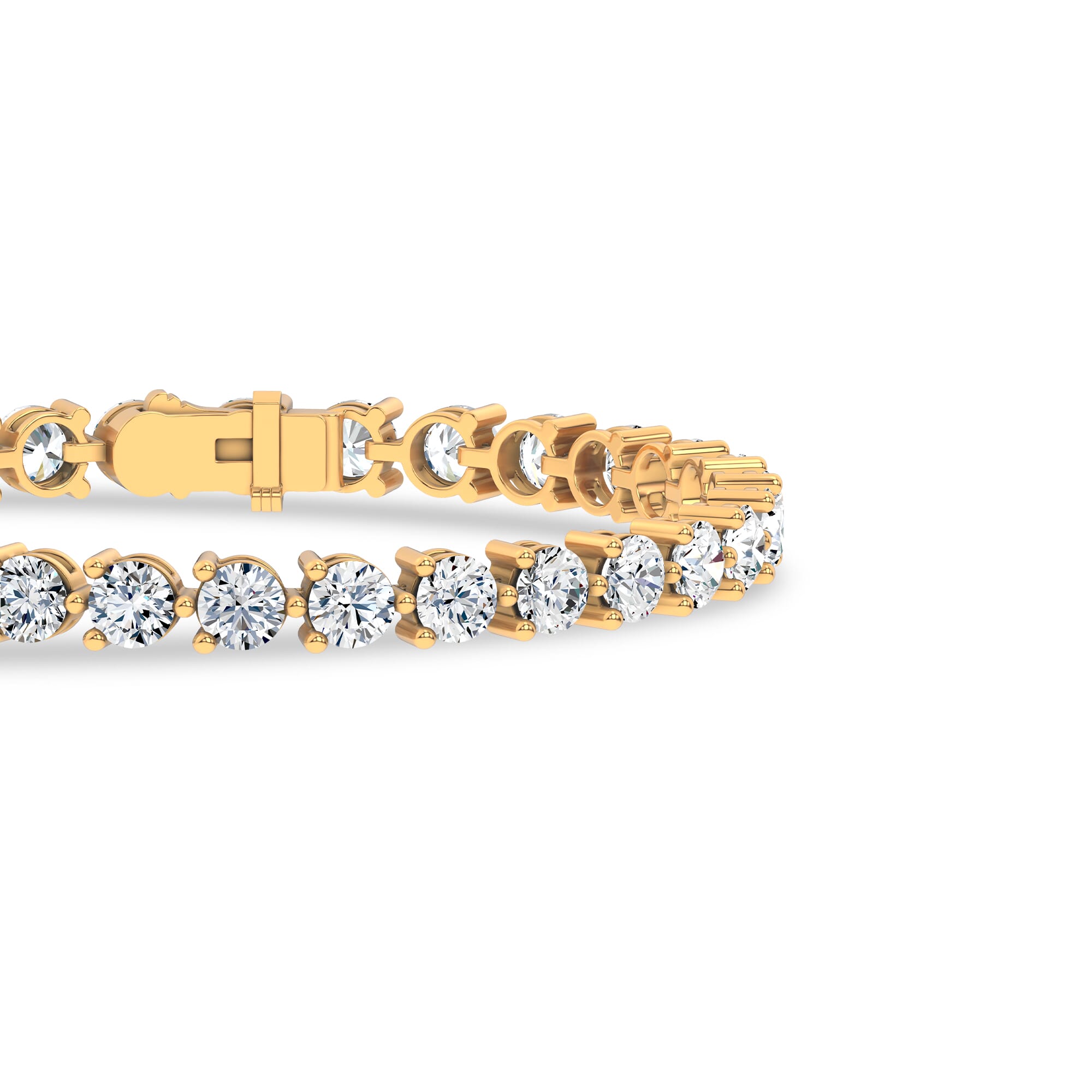 14K Yellow Gold Three-Prong Lab Diamond Tennis Bracelet (12 ct. tw.) - 7.5 In.