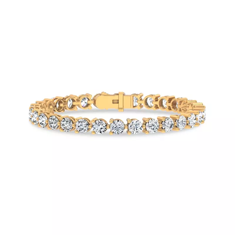 14K Yellow Gold Three-Prong Lab Diamond Tennis Bracelet (12 ct. tw.)