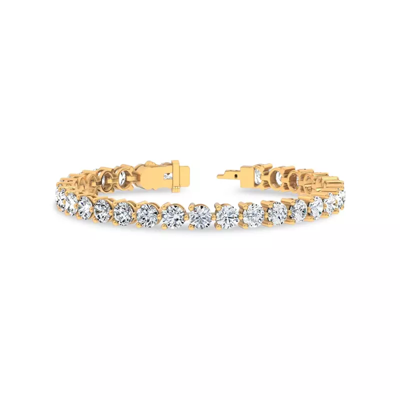 14K Yellow Gold Three-Prong Lab Diamond Tennis Bracelet (12 ct. tw.)