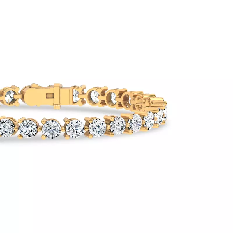 14K Yellow Gold Three-Prong Lab Diamond Tennis Bracelet (12 ct. tw.)