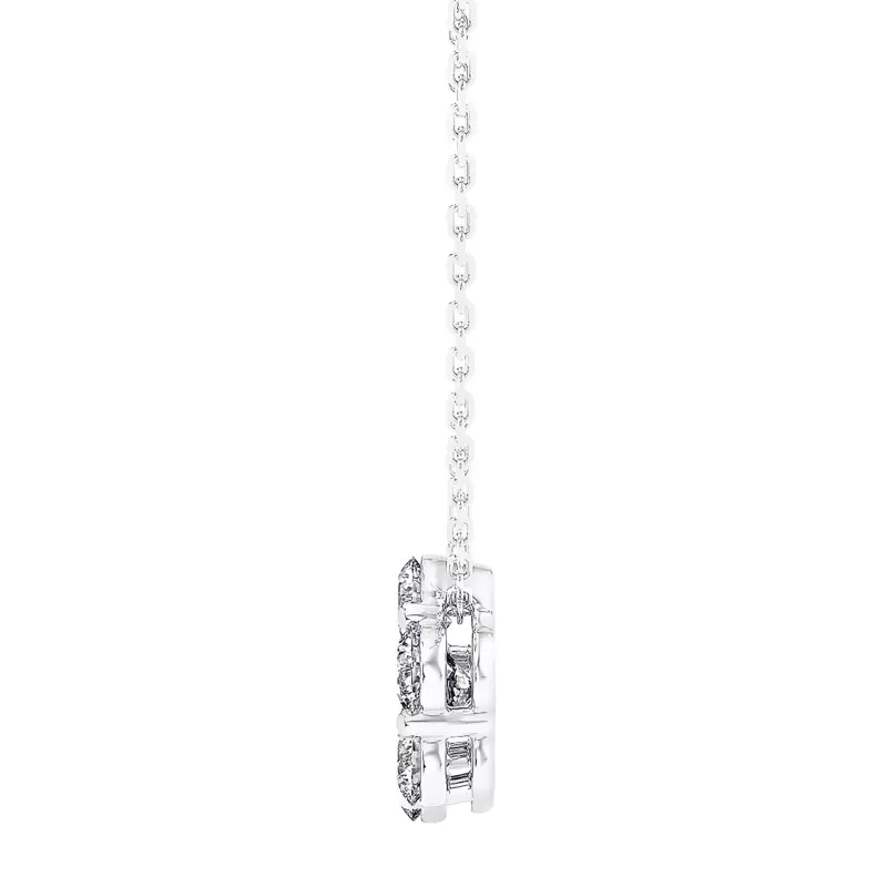 14K White Gold Floral Lab Diamond Cluster Pendant (2 ct. tw.)