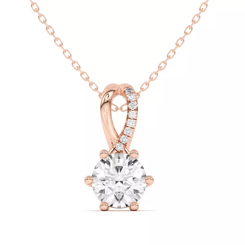 14K Rose Gold Amadea Split Bale Pavé Lab Diamond Pendant (1 ct. tw.)