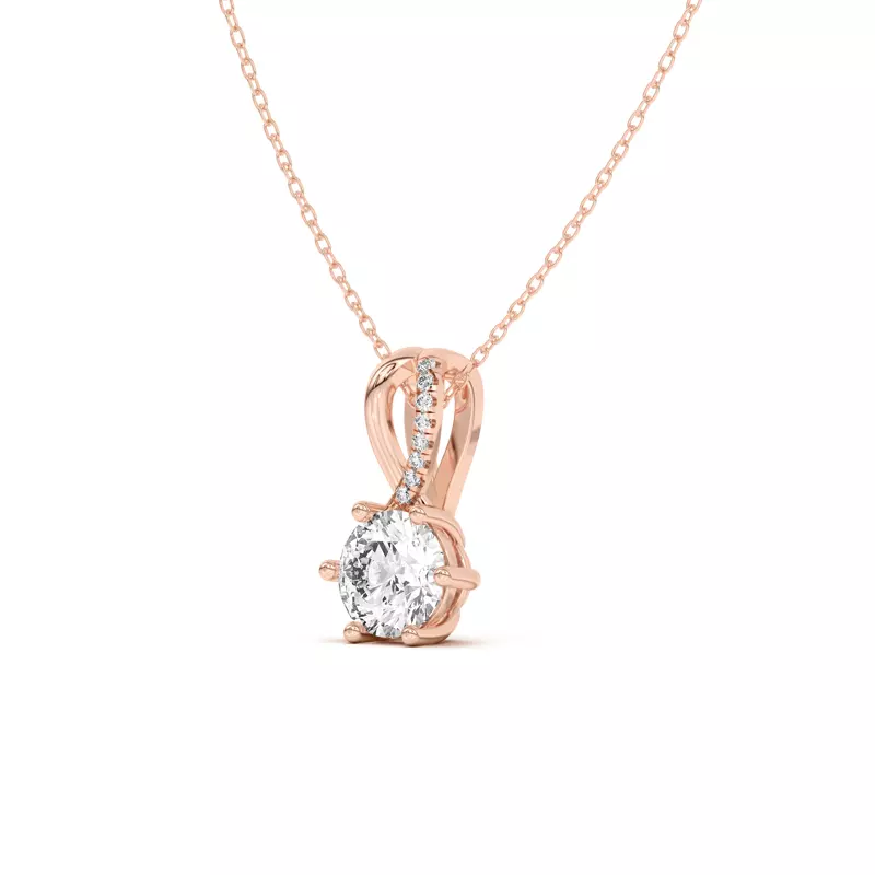 14K Rose Gold Amadea Split Bale Pavé Lab Diamond Pendant (1 ct. tw.)