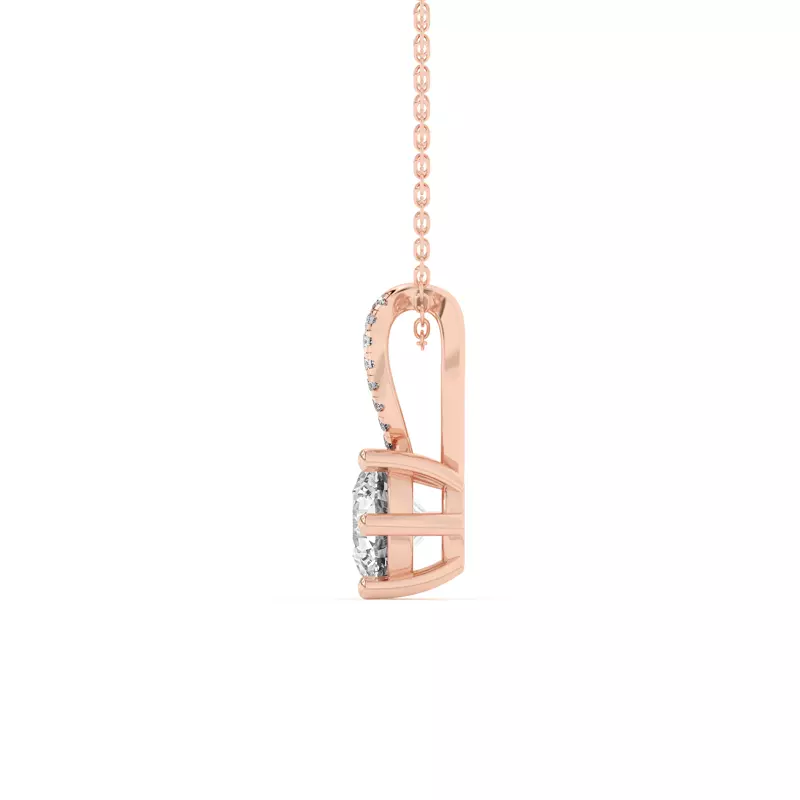 14K Rose Gold Amadea Split Bale Pavé Lab Diamond Pendant (1 ct. tw.)