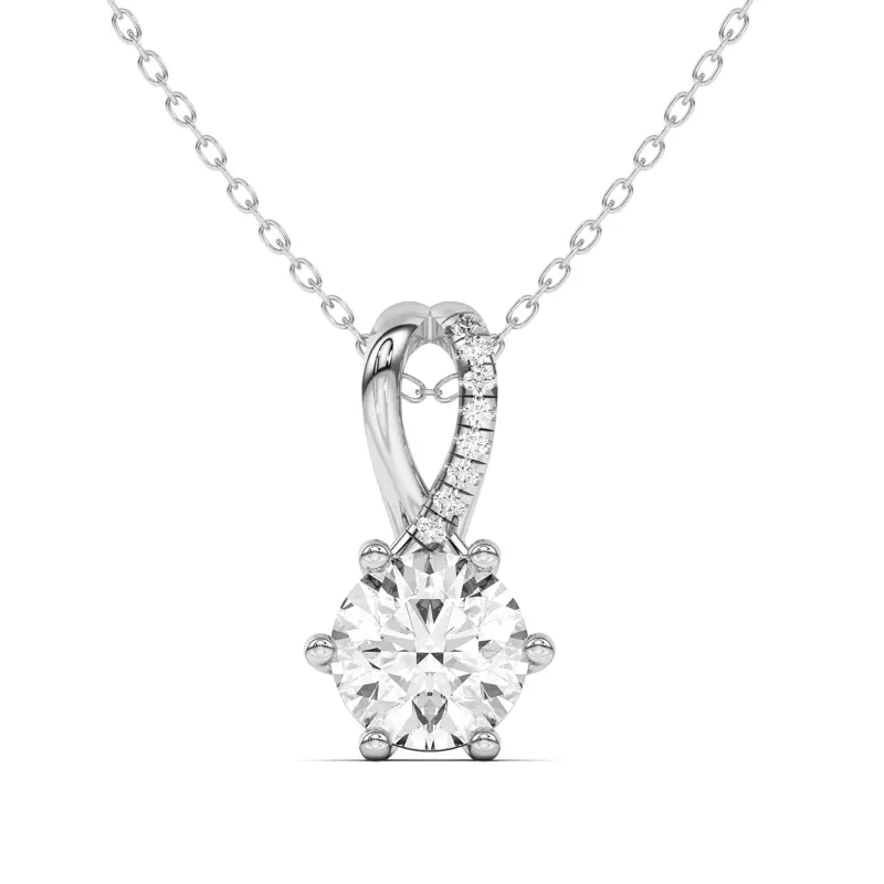 14K White Gold Amadea Split Bale Pavé Lab Diamond Pendant (1 ct. tw.)