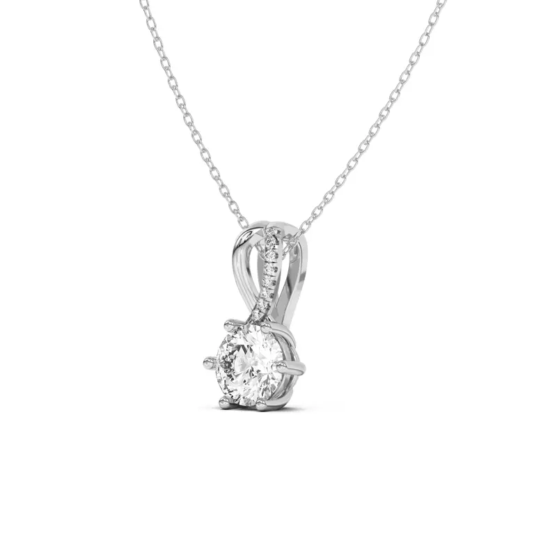 14K White Gold Amadea Split Bale Pavé Lab Diamond Pendant (2 ct. tw.)