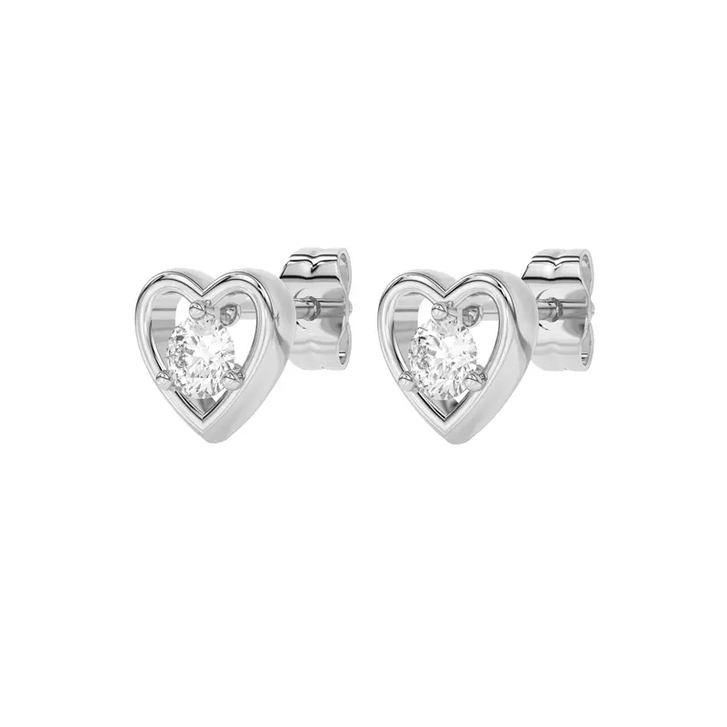 Platinum Heart Embrace Lab Diamond Stud Earrings (1/4 ct. tw.)