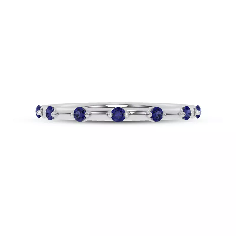 Platinum Starlight Spaced Blue Sapphire Band