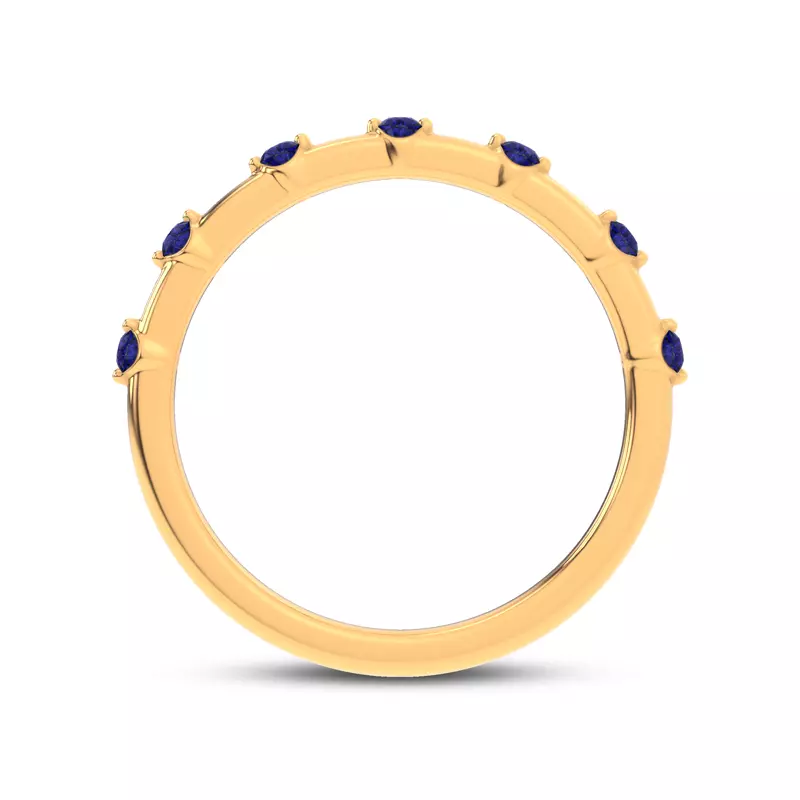 Platinum Starlight Spaced Blue Sapphire Band