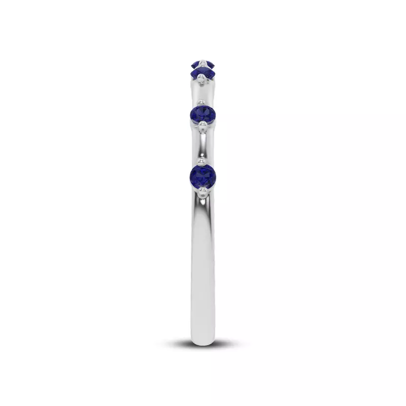 Platinum Starlight Spaced Blue Sapphire Band