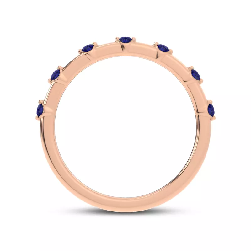 14K Rose Gold Starlight Spaced Blue Sapphire Band