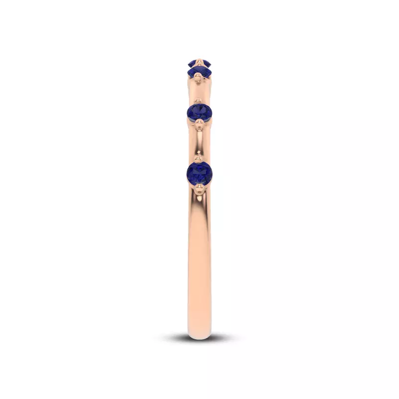 14K Rose Gold Starlight Spaced Blue Sapphire Band