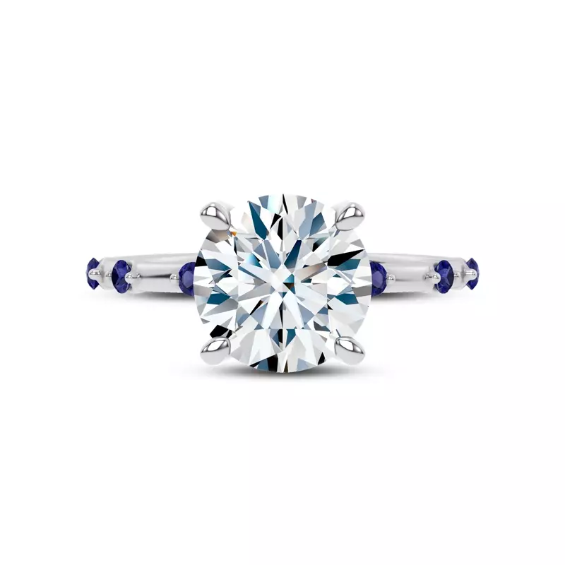 Starlight Spaced Blue Sapphire Engagement Ring