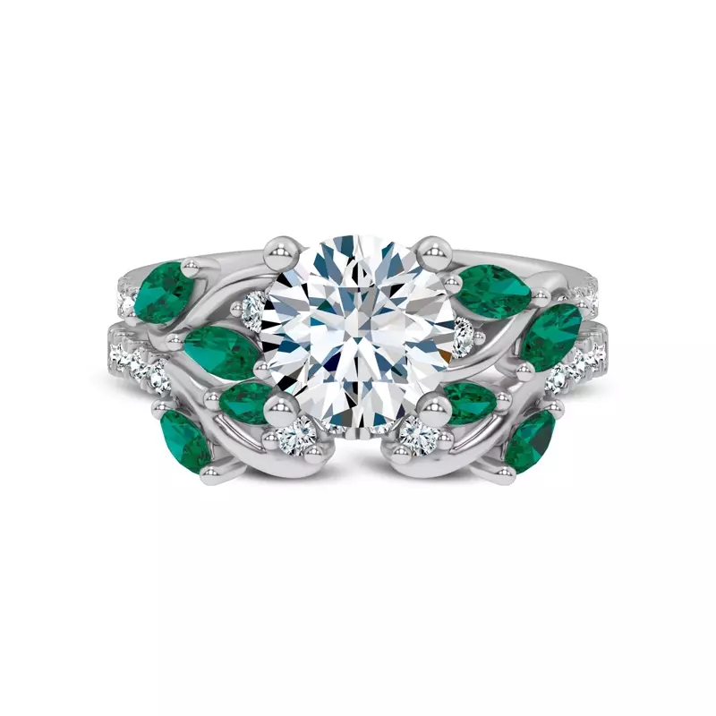14K White Gold Hayden Tsavorite And Diamond Band