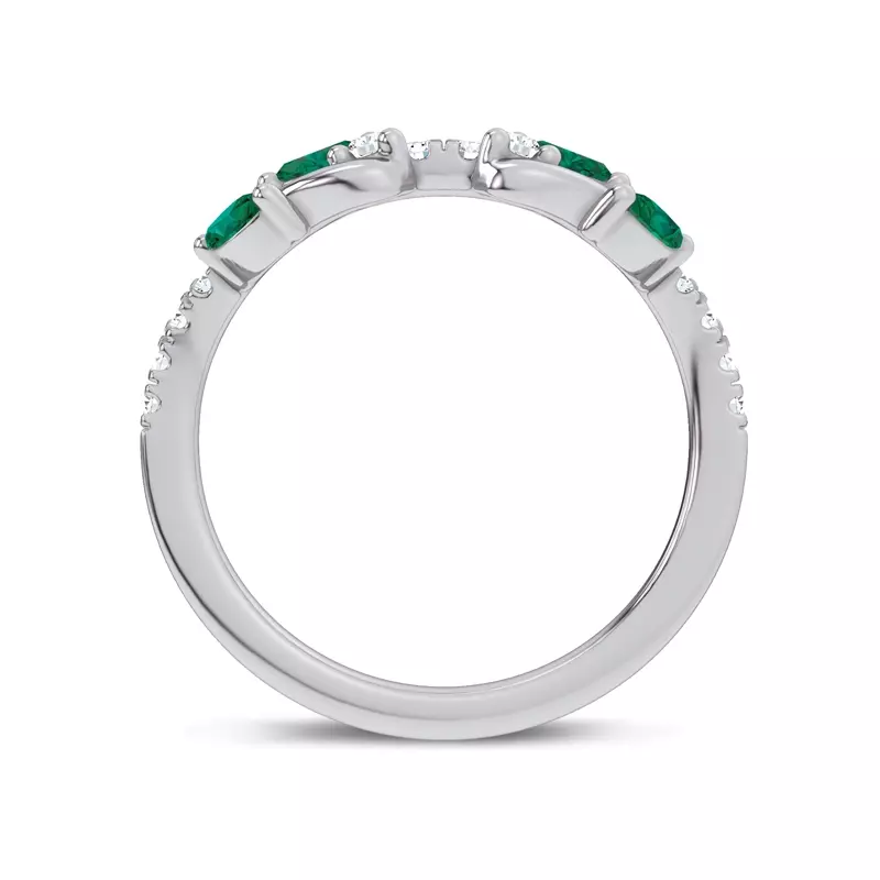 14K White Gold Hayden Tsavorite And Diamond Band