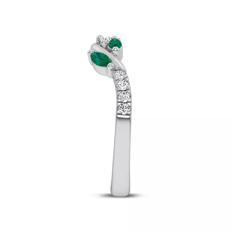 14K White Gold Hayden Tsavorite And Diamond Band