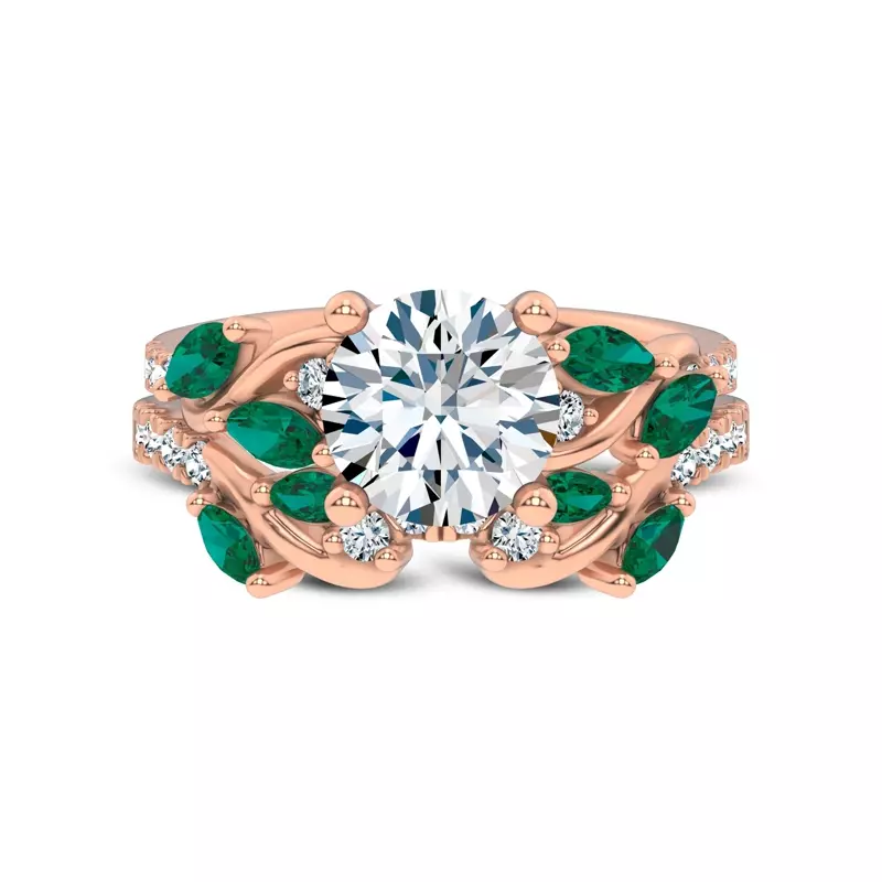 18K Rose Gold Hayden Tsavorite And Diamond Band