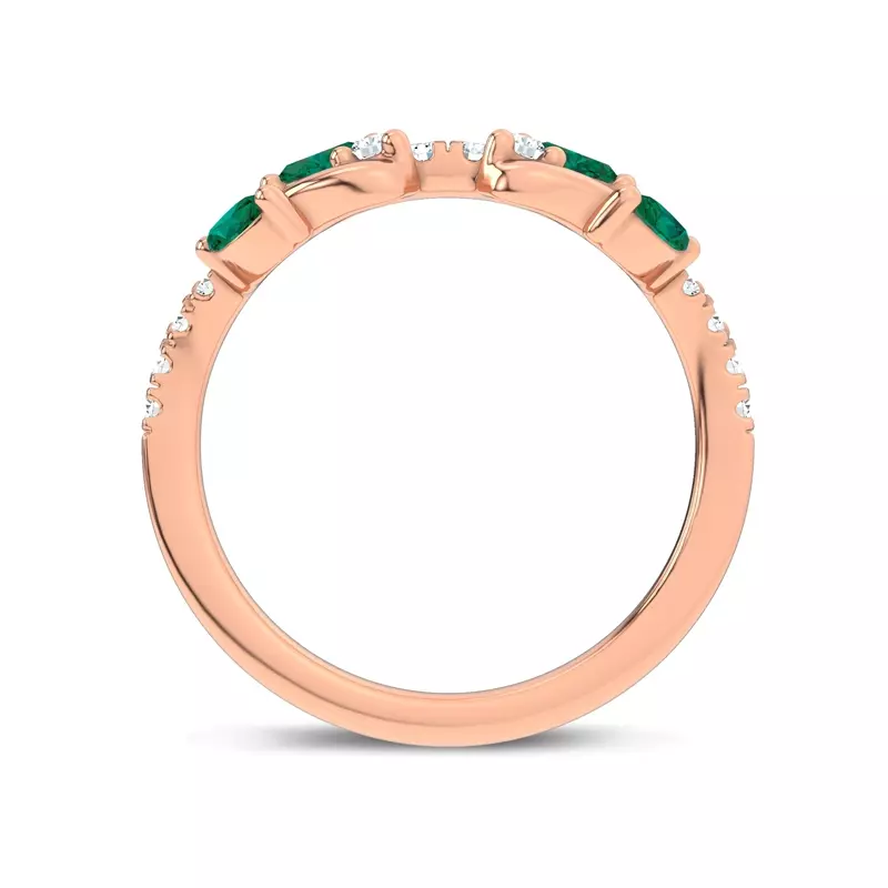 18K Rose Gold Hayden Tsavorite And Diamond Band
