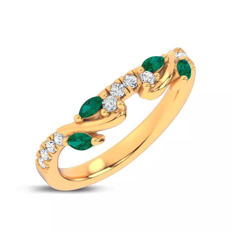 18K Yellow Gold Hayden Tsavorite And Diamond Band