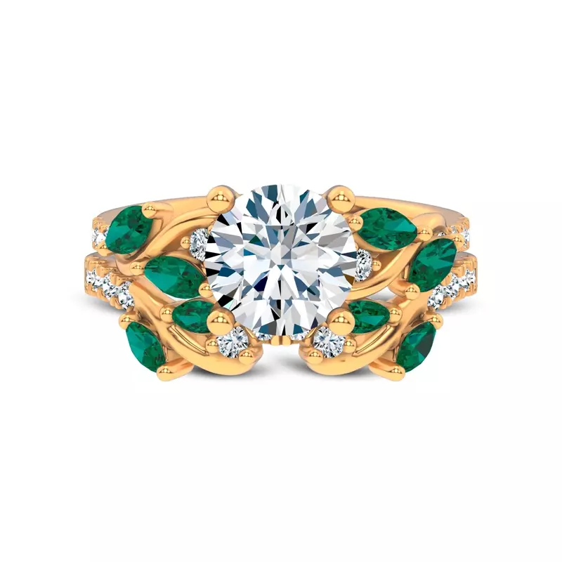 18K Yellow Gold Hayden Tsavorite And Diamond Band