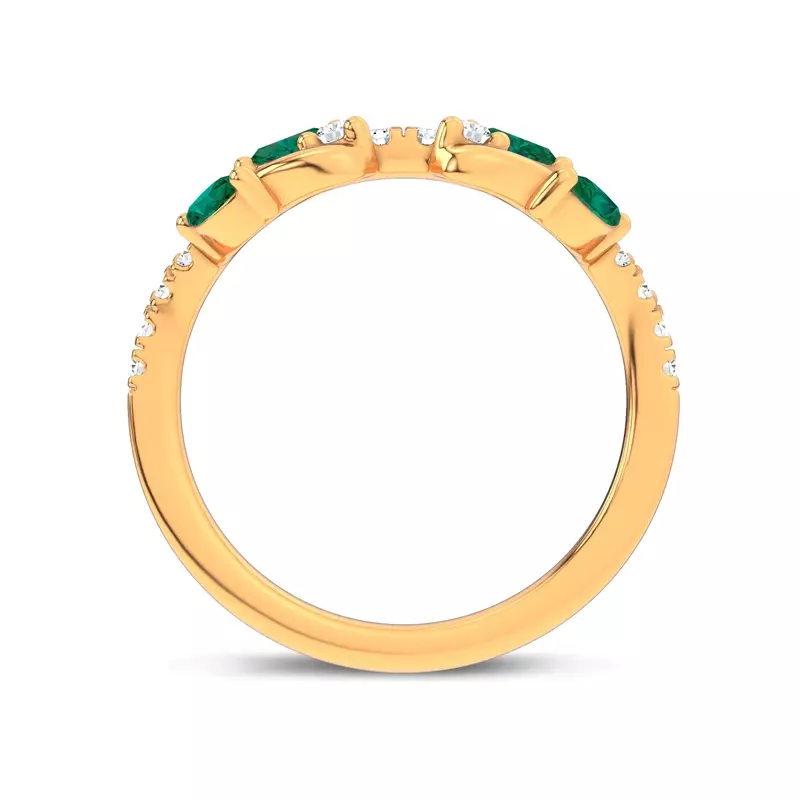 18K Yellow Gold Hayden Tsavorite And Diamond Band
