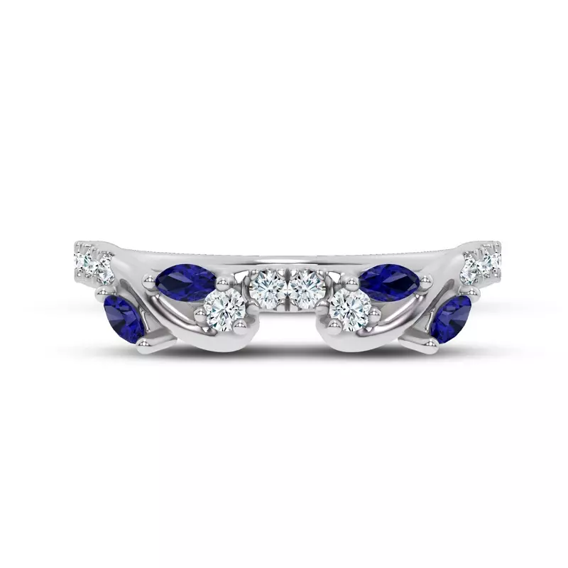 Platinum Hayden Sapphire And Diamond Band