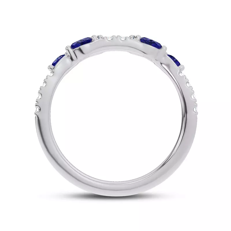 Platinum Hayden Sapphire And Diamond Band