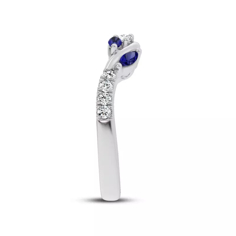 Platinum Hayden Sapphire And Diamond Band