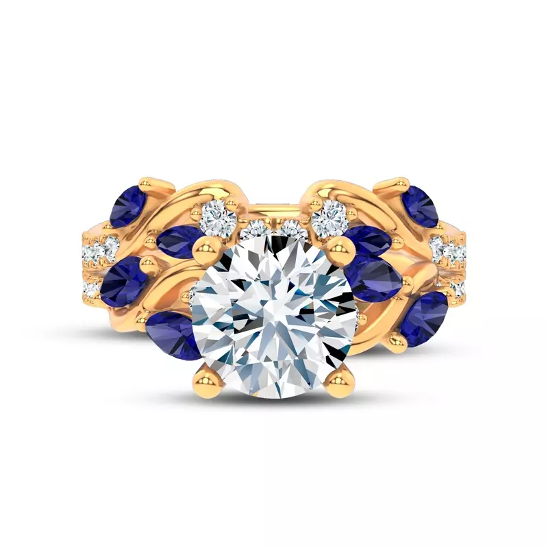14K Yellow Gold Hayden Sapphire And Diamond Band