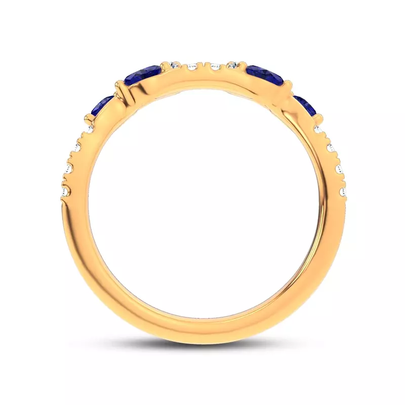 14K Yellow Gold Hayden Sapphire And Diamond Band