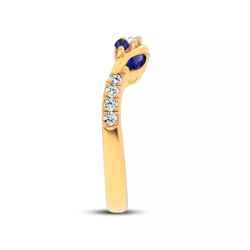 14K Yellow Gold Hayden Sapphire And Diamond Band