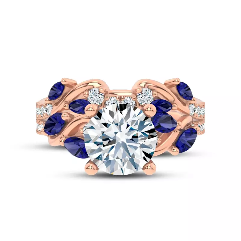 18K Rose Gold Hayden Sapphire And Diamond Band