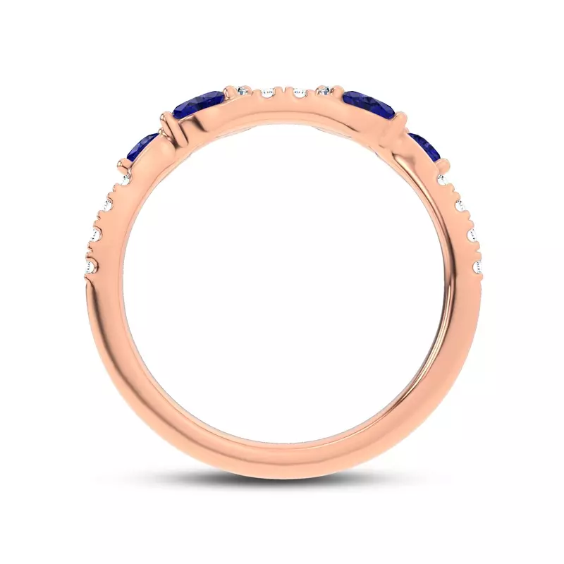 18K Rose Gold Hayden Sapphire And Diamond Band