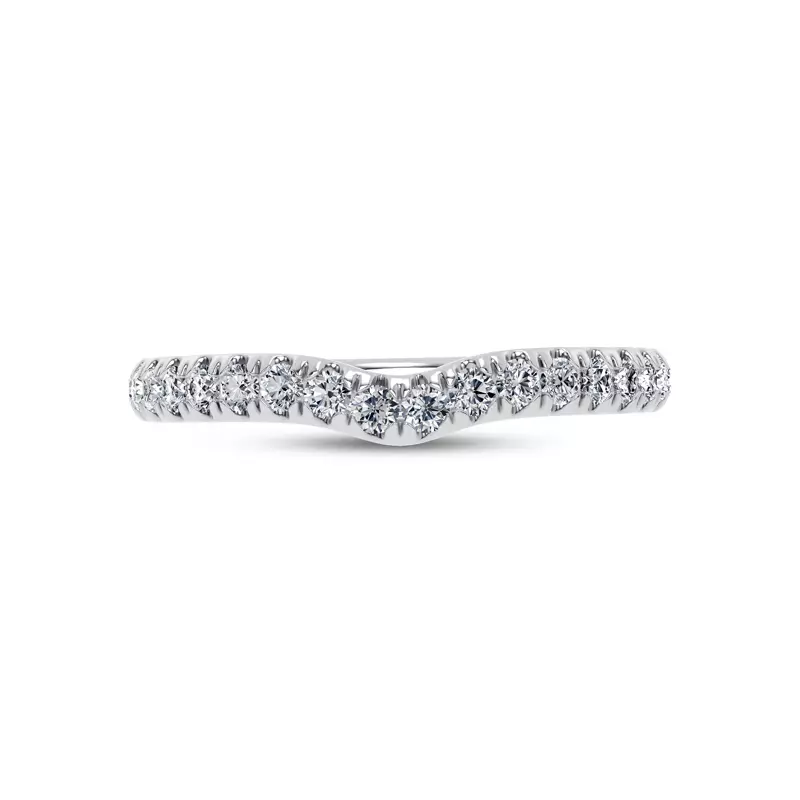 Platinum Alexandra Curved Pavé Band