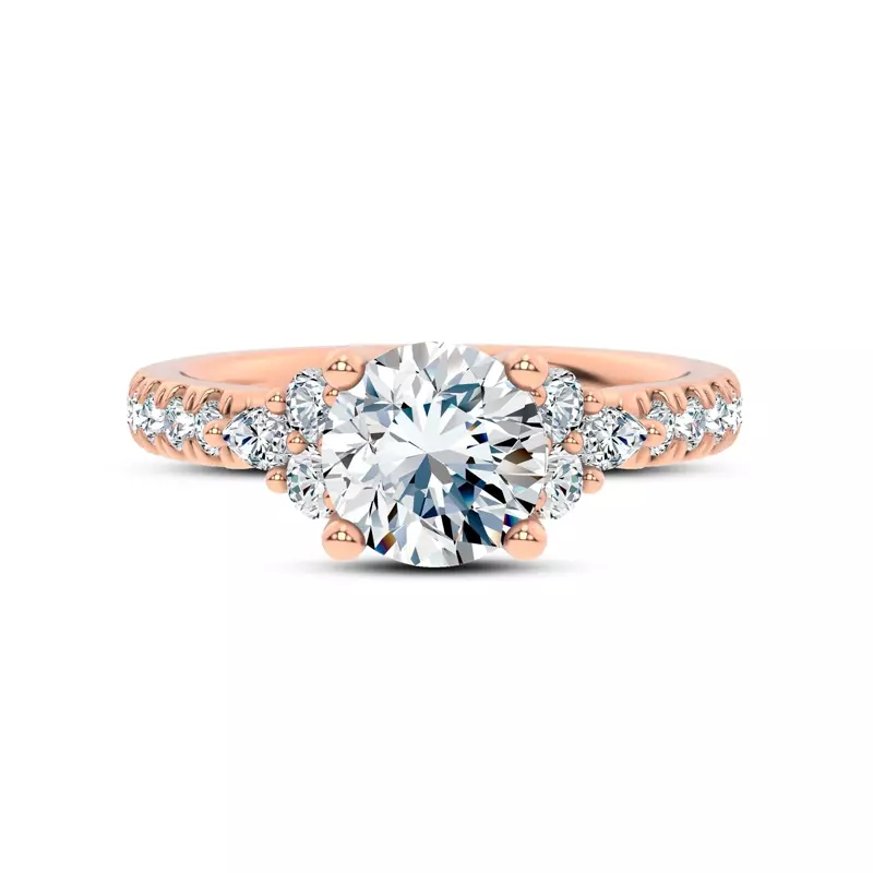 14K Rose Gold Alexandra Trellis Cluster Pavé Engagement Ring